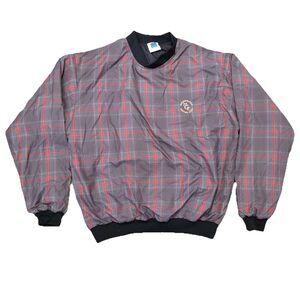 Vintage 90s Turfer Plaid Golf Pullover Windbreaker Jacket USA Made Unisex Large